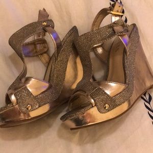 Guess wedge sandals! Worn once for a wedding